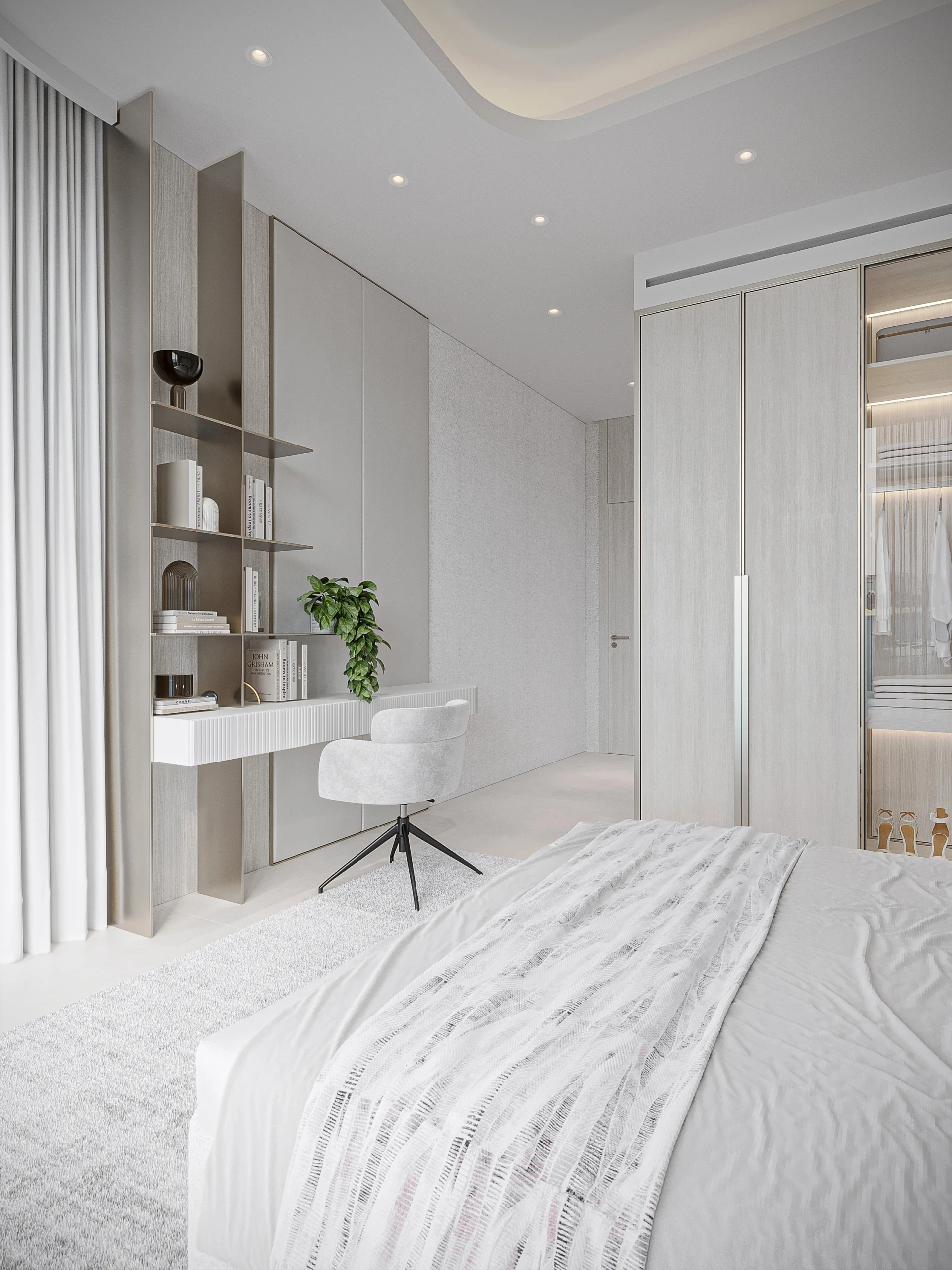 TH- Typical Secondary Bedroom Desk and WIC View 1