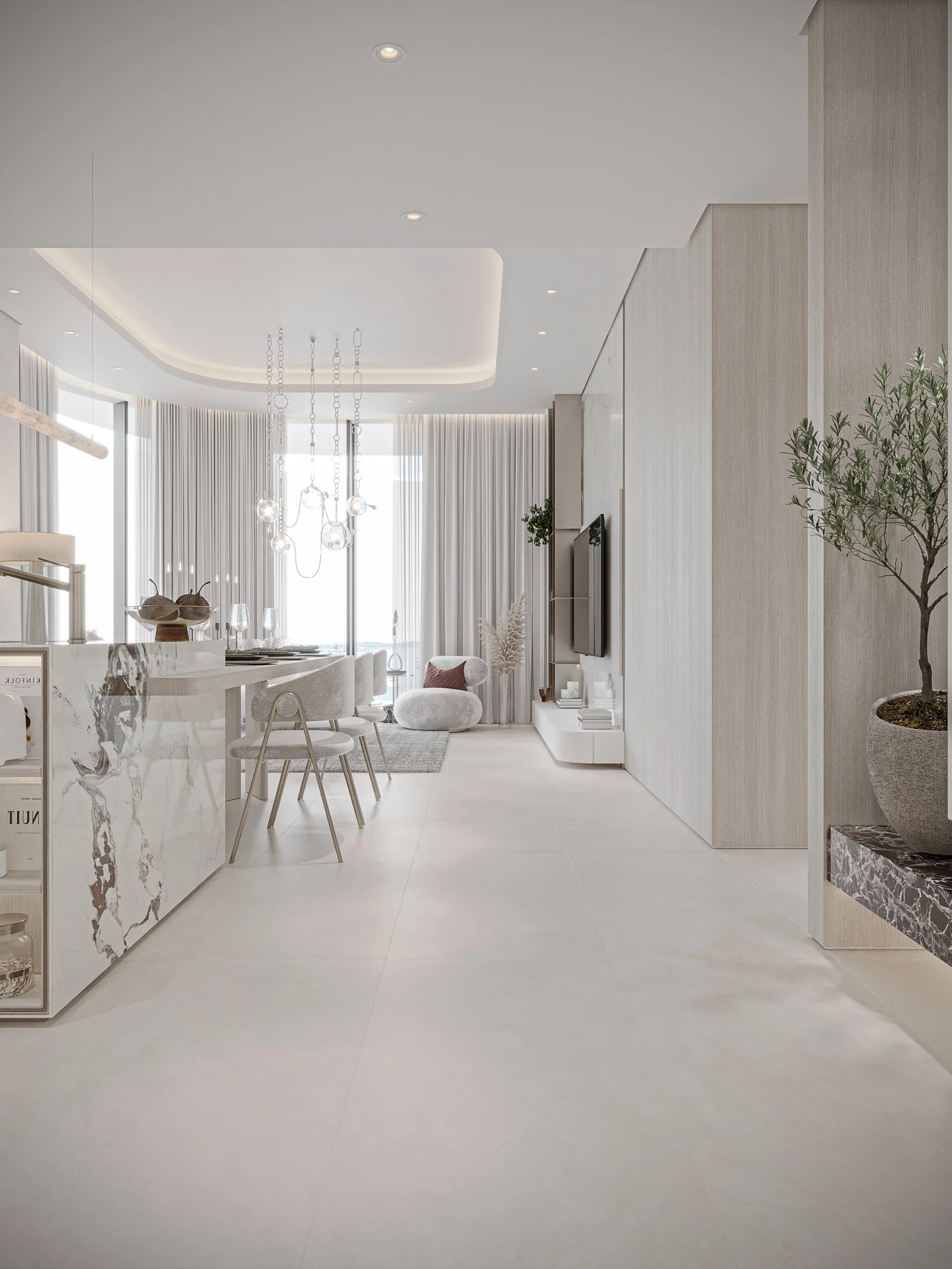 Typical Kitchen, Dining and Living View 4